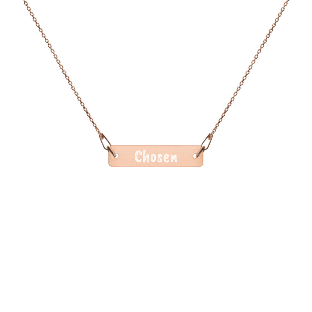 Engraved "Chosen" Bar Necklace