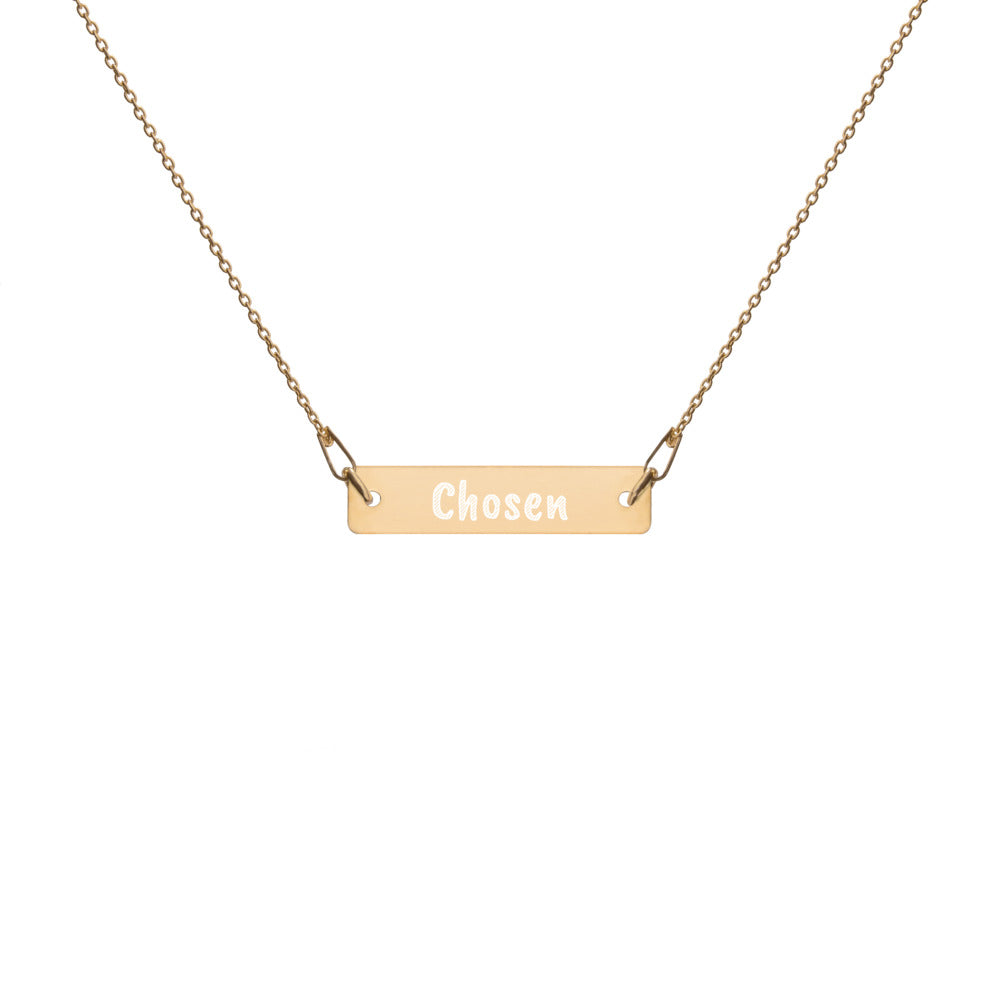 Engraved "Chosen" Bar Necklace