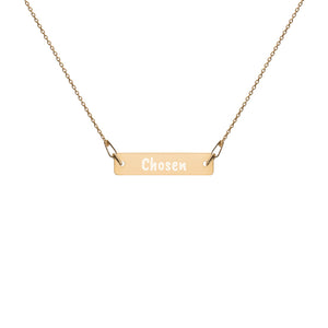 Engraved "Chosen" Bar Necklace