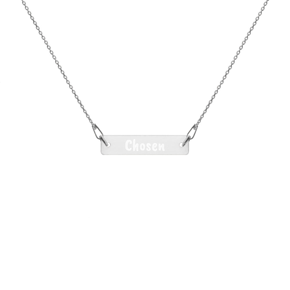 Engraved "Chosen" Bar Necklace