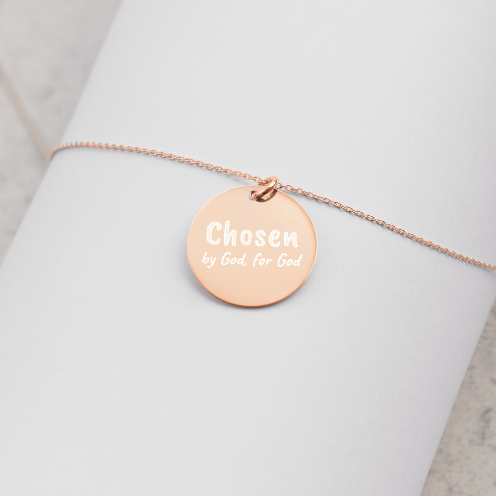 Engraved “Chosen by God, for God” Disc Necklace