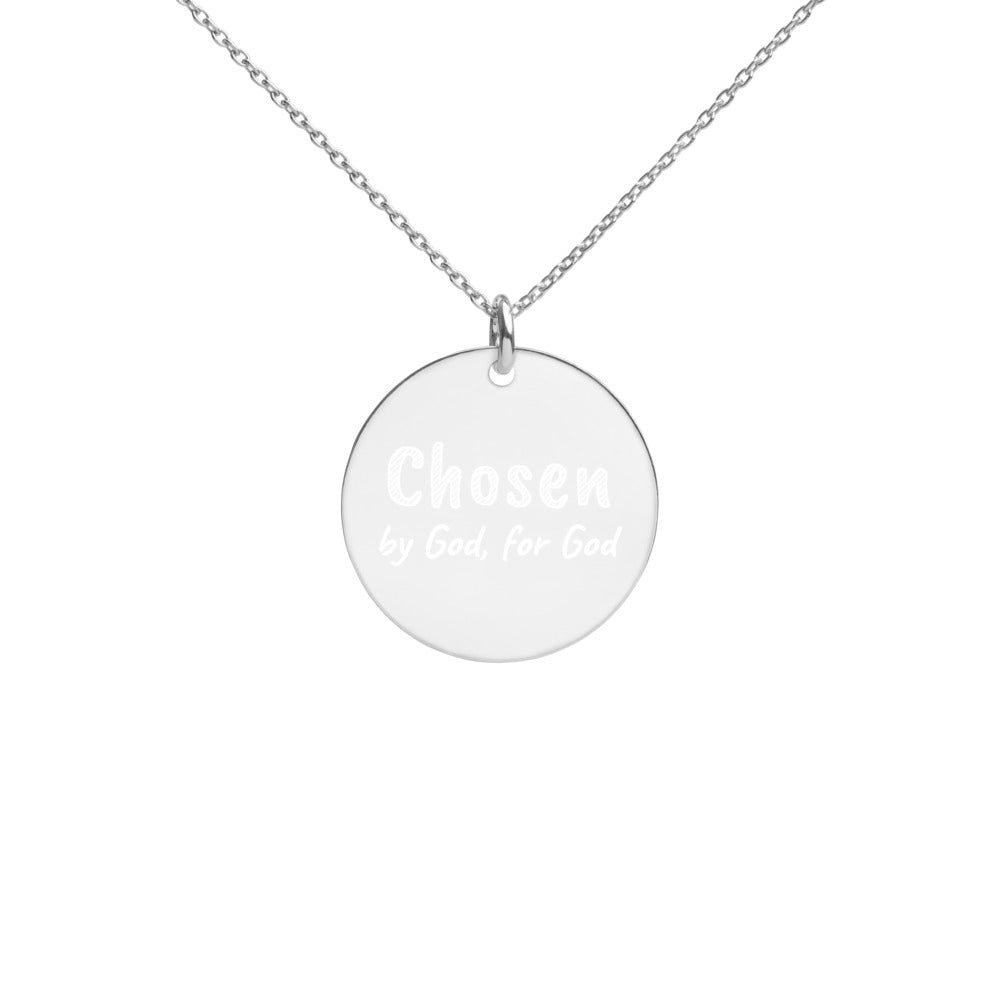 Engraved “Chosen by God, for God” Disc Necklace